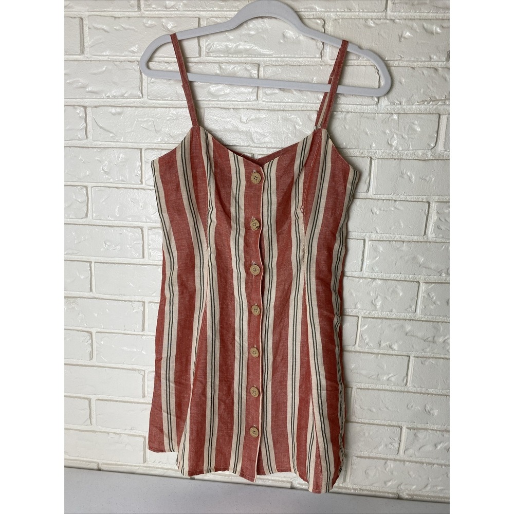 Urban Outfitters Sun Dress Size XS Strappy Red Stripe Straps In Back Short